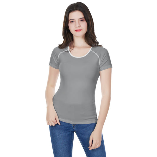 Silver Gray Women's All-Over Print T shirt