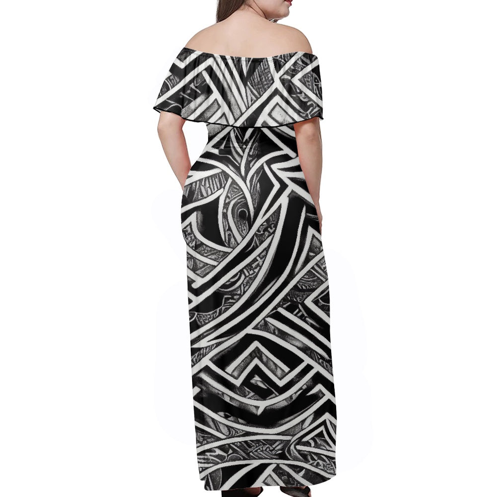 Polynesian Women's Off The Shoulder Maxi Dress Up to 7XL