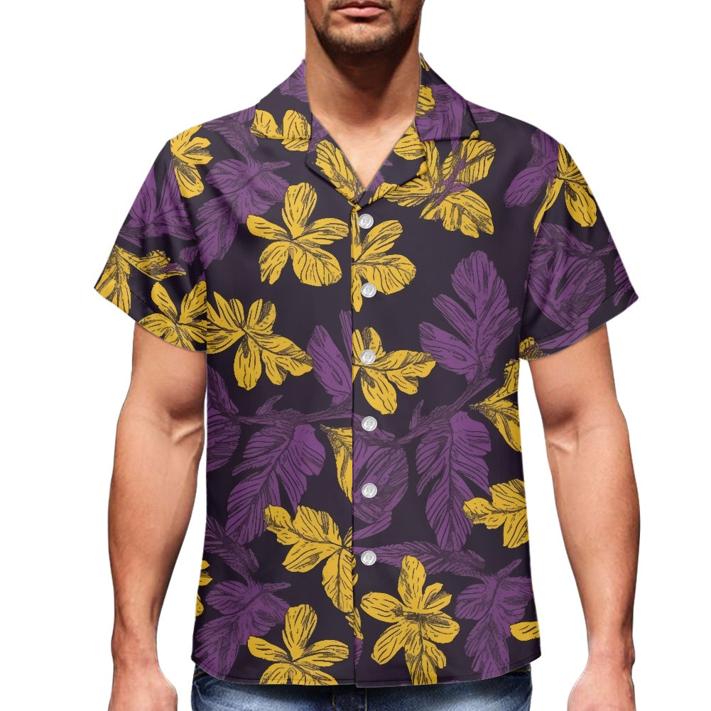 Laua'e Yellow and Purple Hawaiian shirt