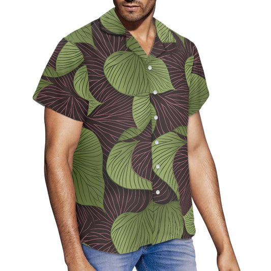 Kalo on Maroon Hawaiian Shirt: A Harmonious Fusion of Tradition and Modern Elegance