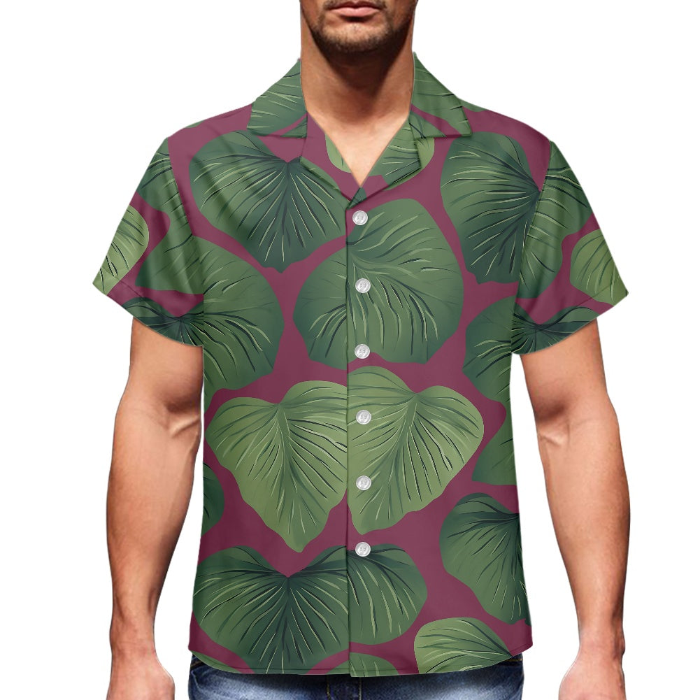 Kalo on Maroon Hawaiian Shirt: A Blend of Tradition and Style