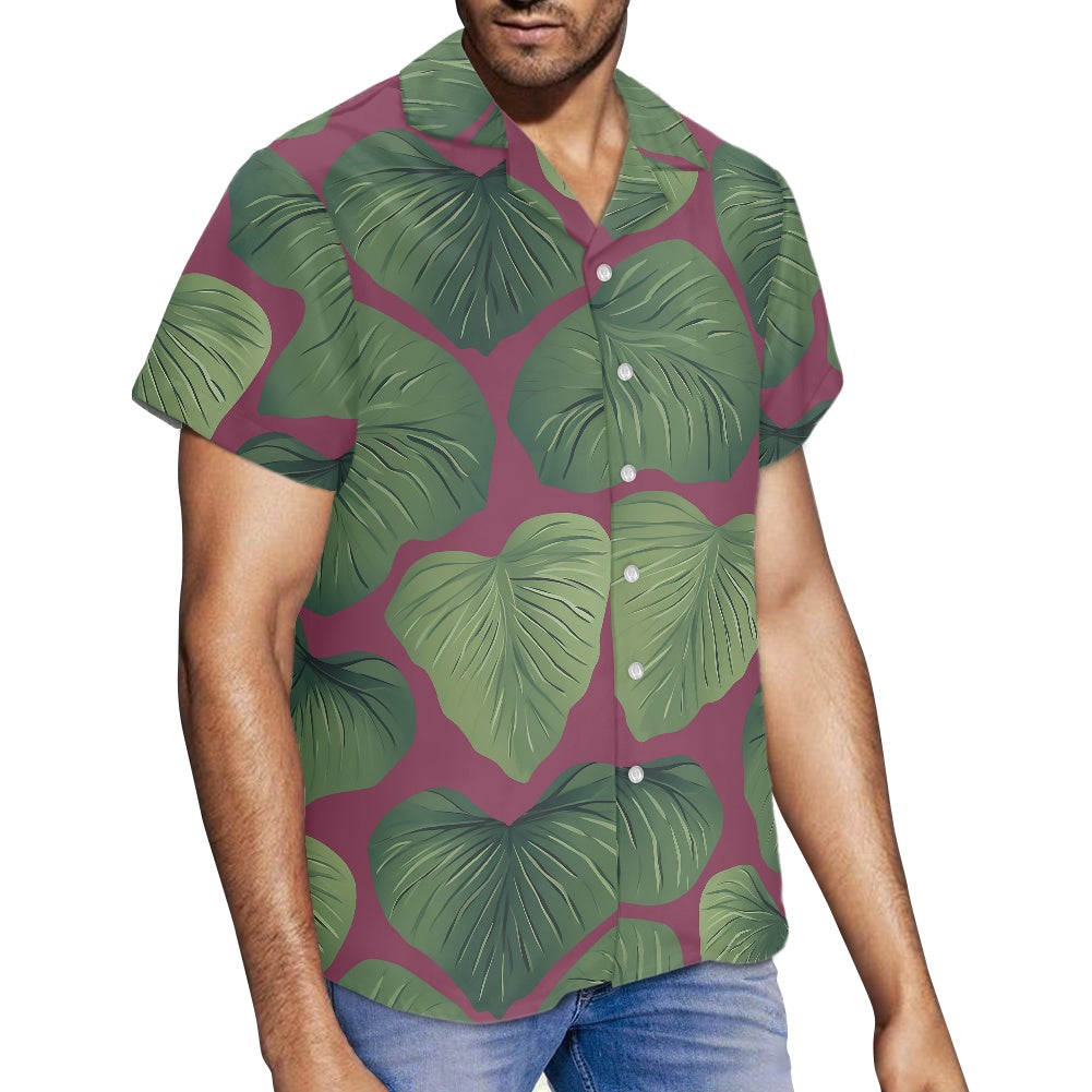 Kalo on Maroon Hawaiian Shirt: A Blend of Tradition and Style