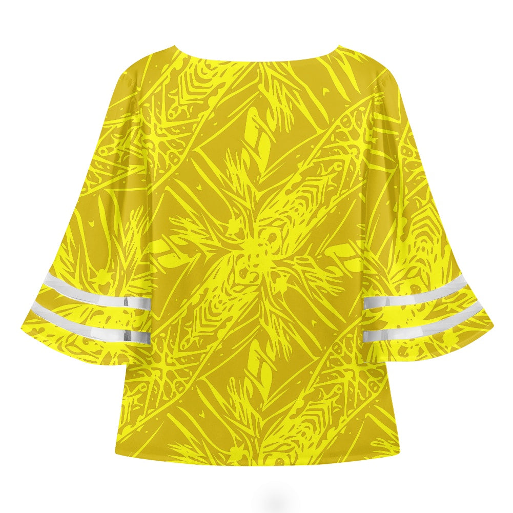 Yellow Fern Women Puff Sleeve Blouse