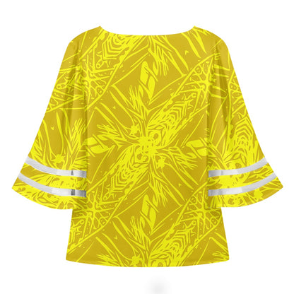 Yellow Fern Women Puff Sleeve Blouse