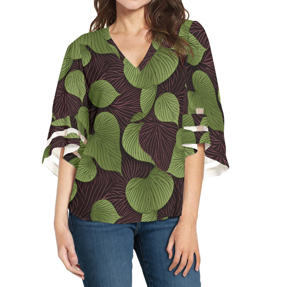 Kalo on Maroon Women Puff Sleeve Blouse white