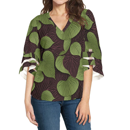 Kalo on Maroon Women Puff Sleeve Blouse white