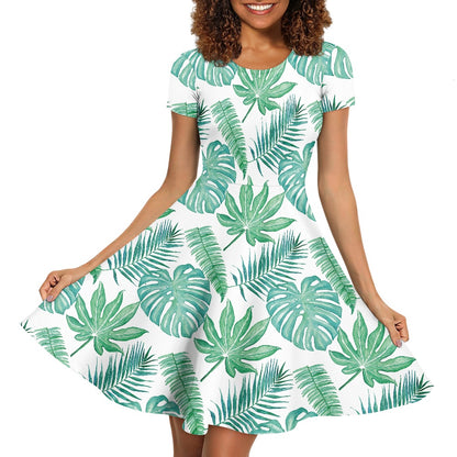 Short sleeve crew neck dress