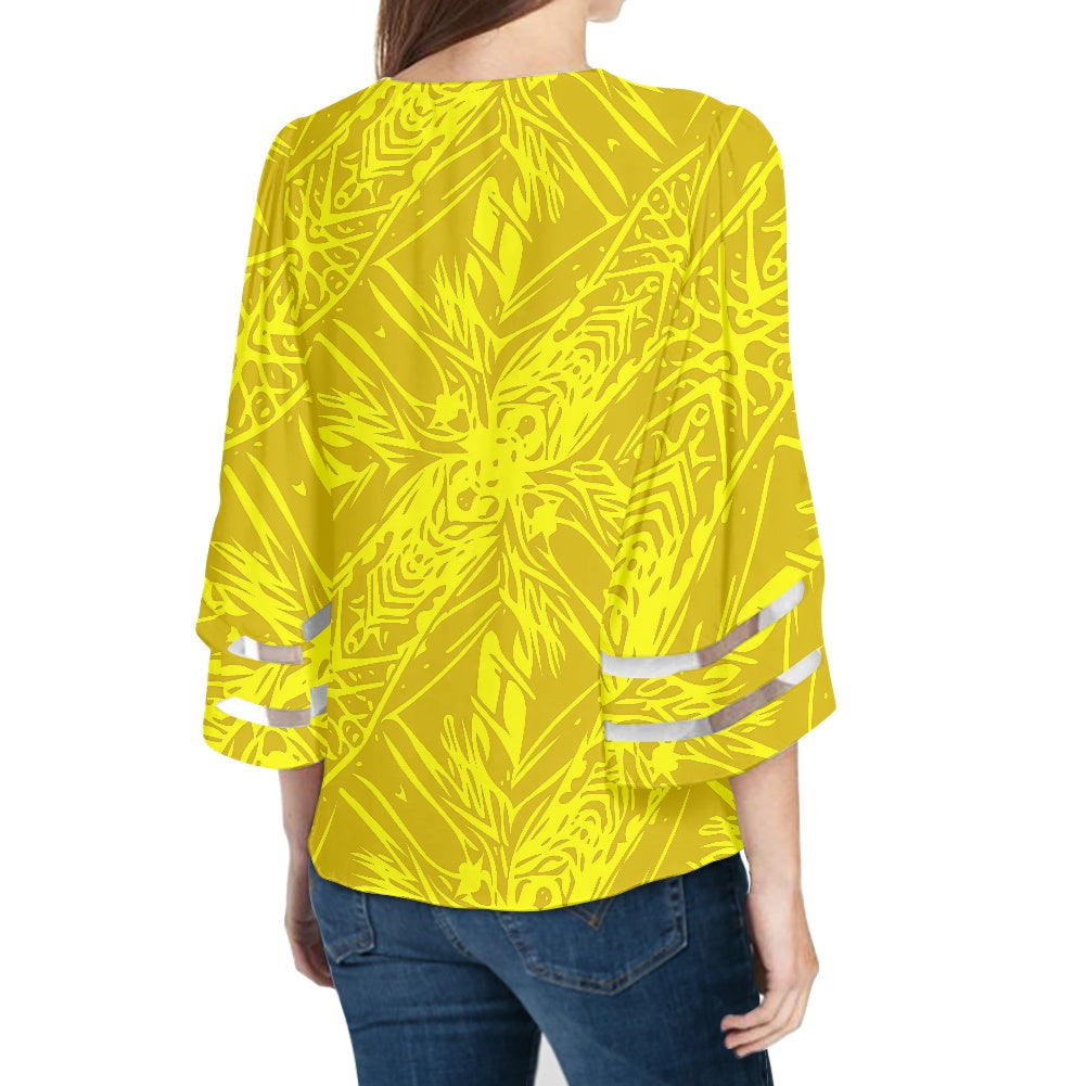 Yellow Fern Women Puff Sleeve Blouse