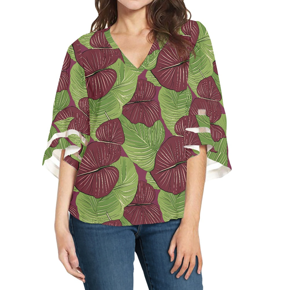 Kalo on Maroon Women Puff Sleeve Blouse