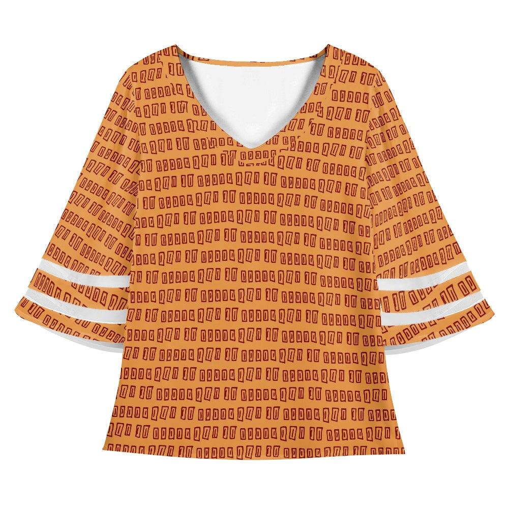 African Mudcloth Women Puff Sleeve Blouse