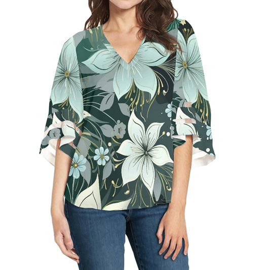 Women Puff Sleeve Blouse white