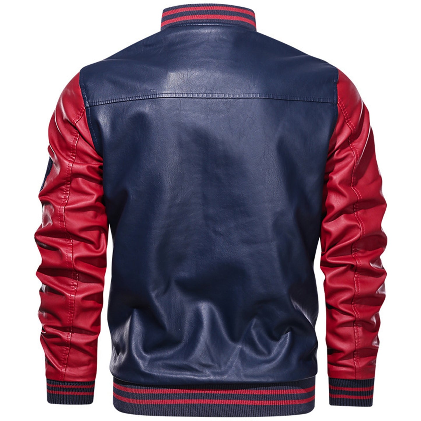 Stylish Vintage-Inspired Faux Leather Bomber Jacket