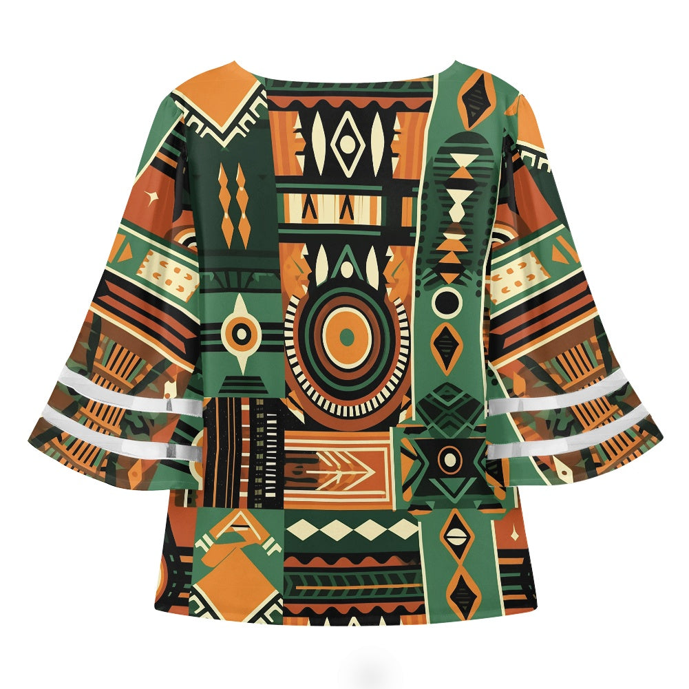 African Women Puff Sleeve Blouse