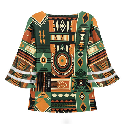 African Women Puff Sleeve Blouse