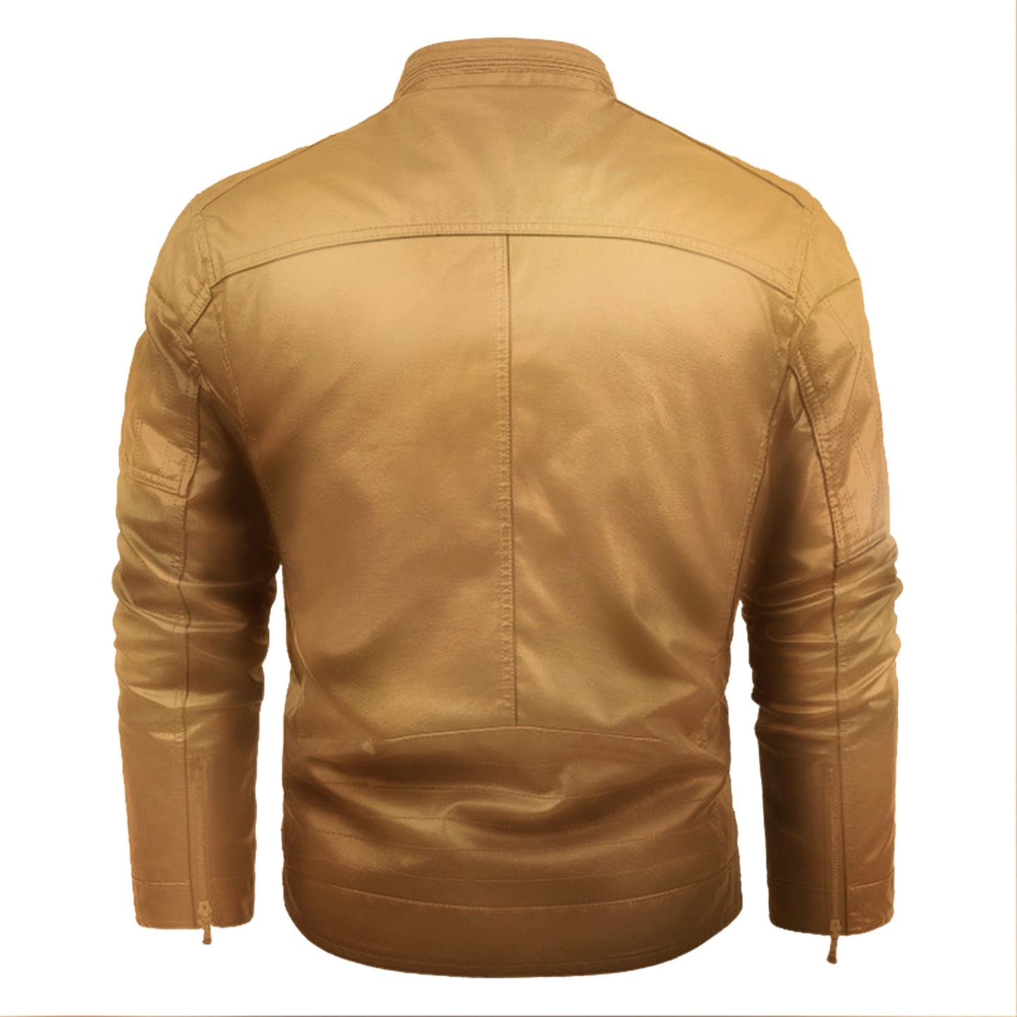 Leather Jacket, Goldenrod, Black, Sizes S to 5XL