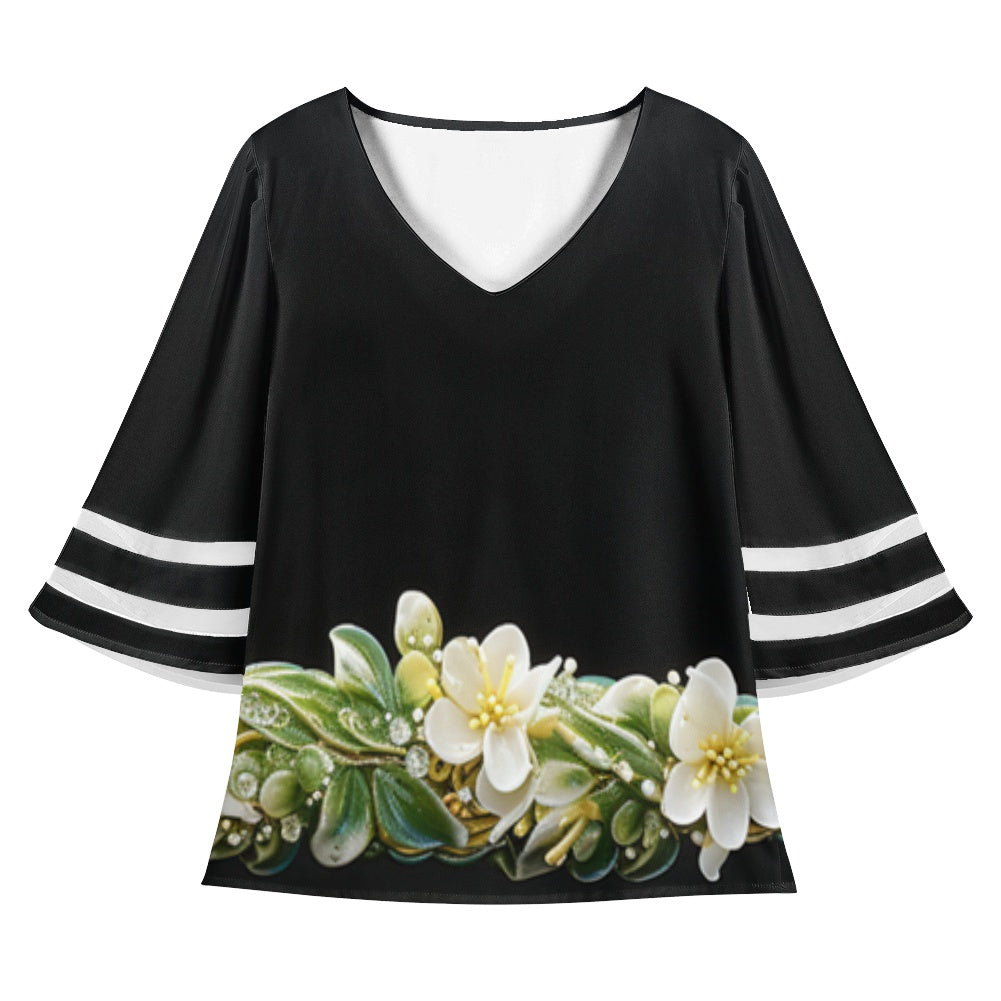 Hawaiian Women Puff Sleeve Blouse