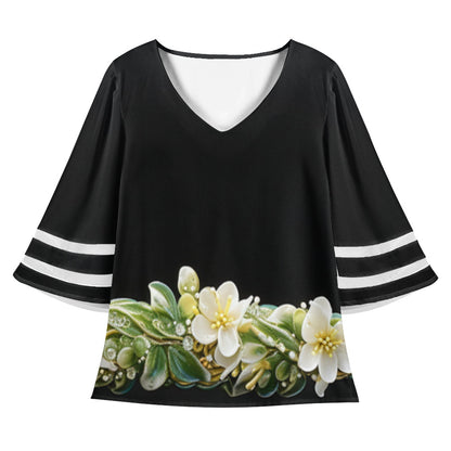 Hawaiian Women Puff Sleeve Blouse