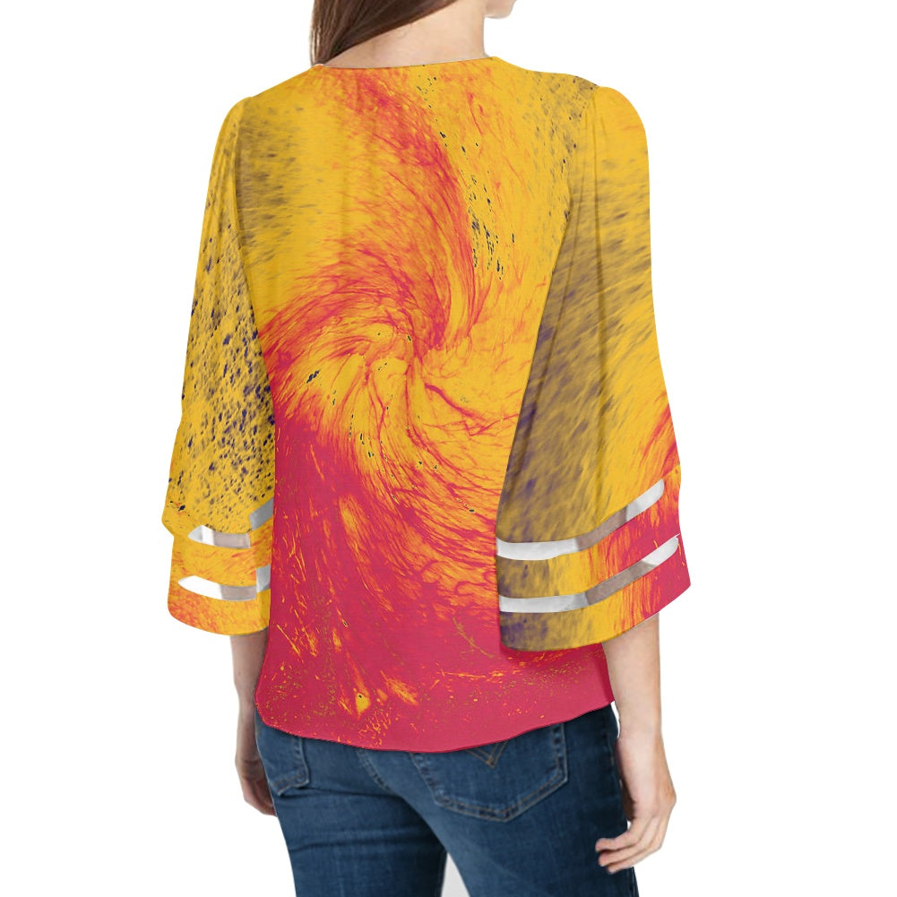 Pele's Fire Women Puff Sleeve Blouse