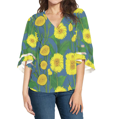 Sunflower Women Puff Sleeve Blouse white