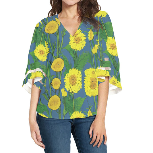 Sunflower Women Puff Sleeve Blouse white