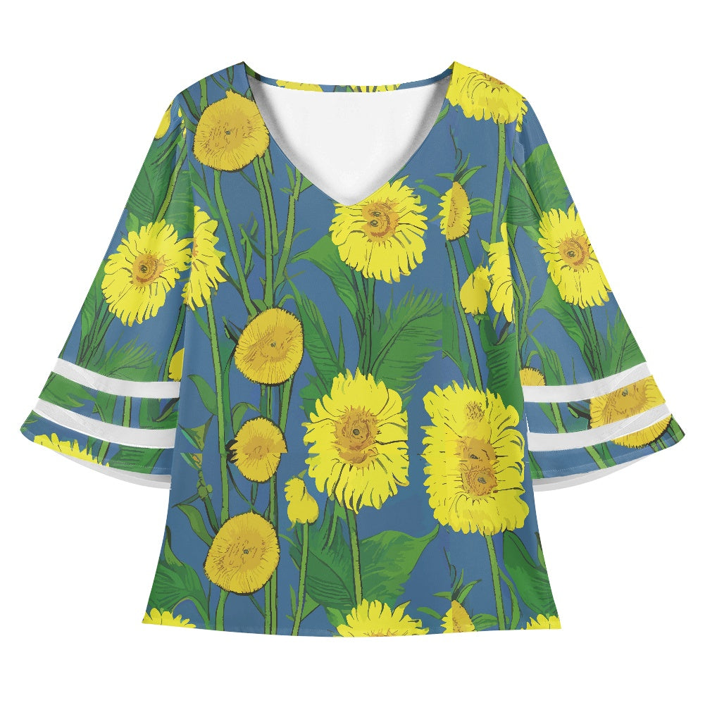 Sunflower Women Puff Sleeve Blouse