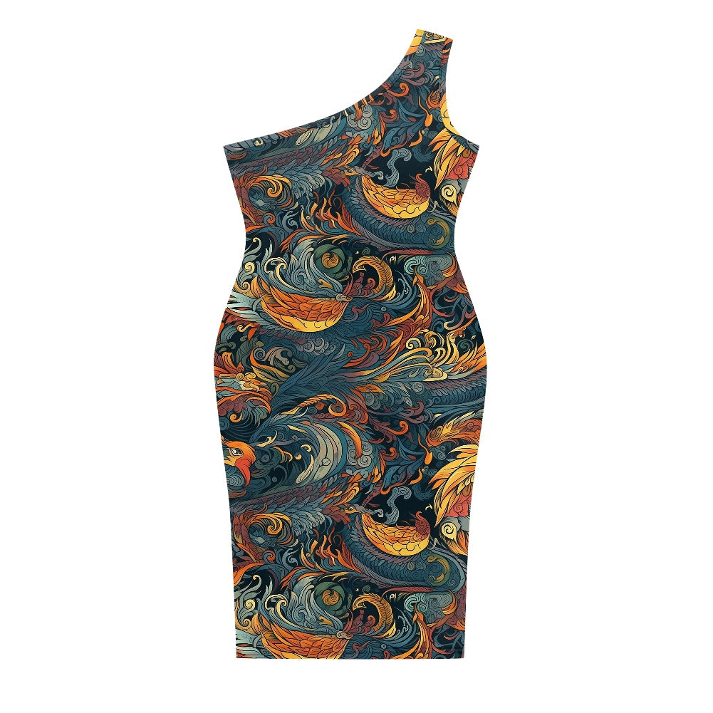 Chinese Women's Off-Shoulder Slim Dress