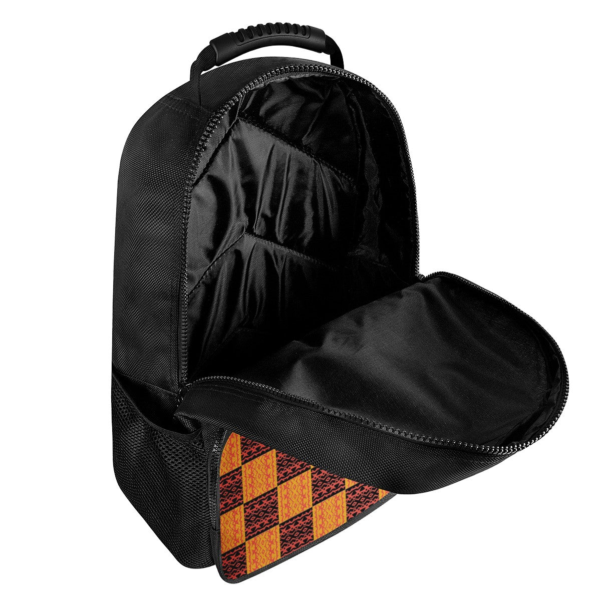 Black and Orange Tribal Design -  17 Inch Felt Backpack