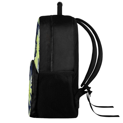 Palm Fronds - Lime Green and Black 17 Inch Felt Backpack