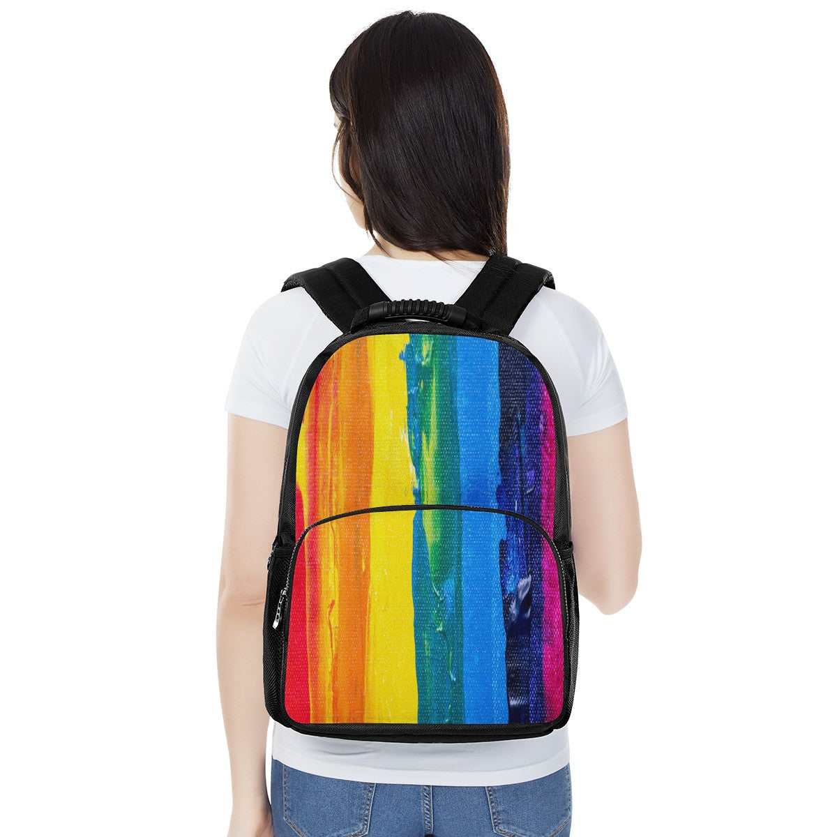 Rainbow Painting 17 Inch Felt Backpack