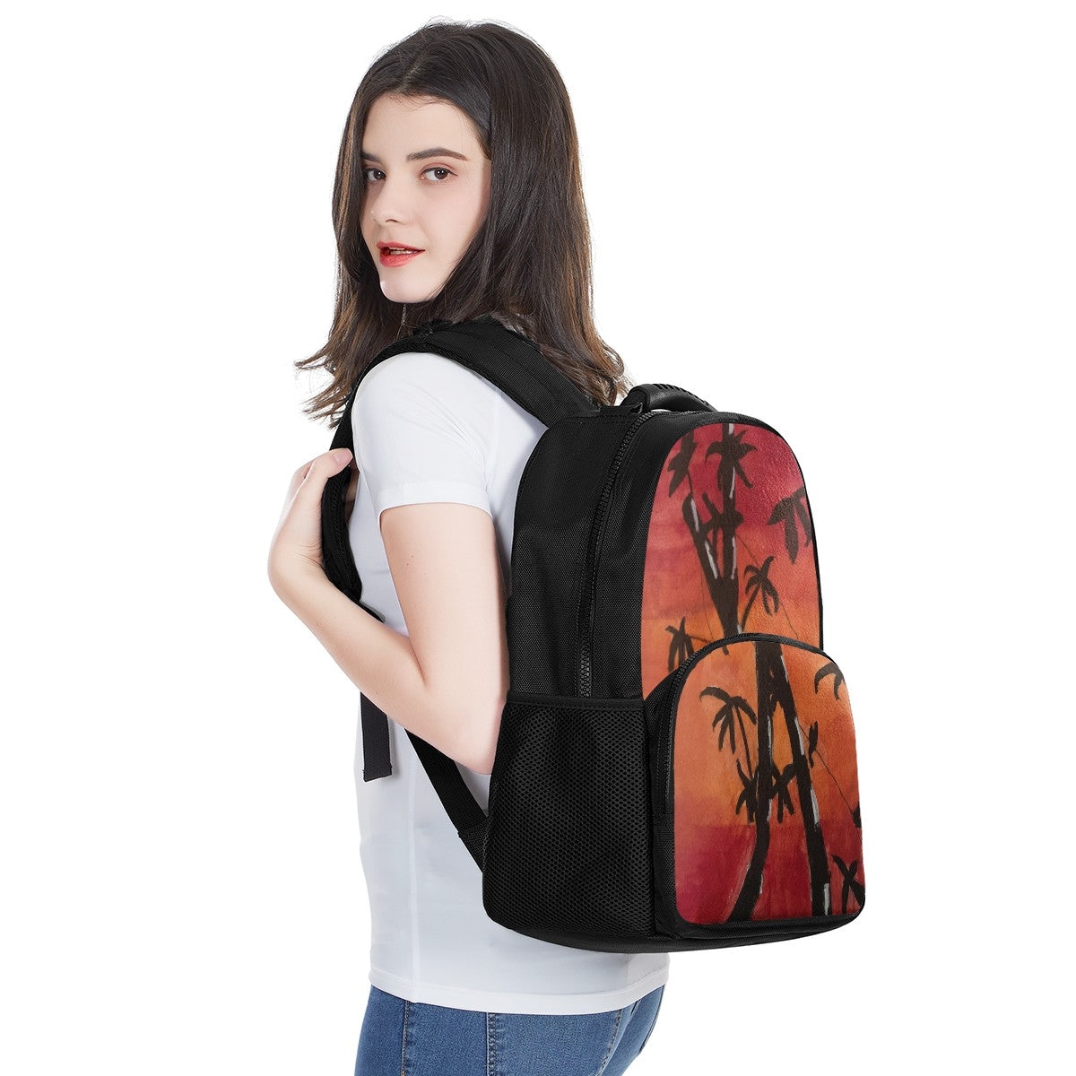 Bamboo at Sunset 17 Inch Felt Backpack