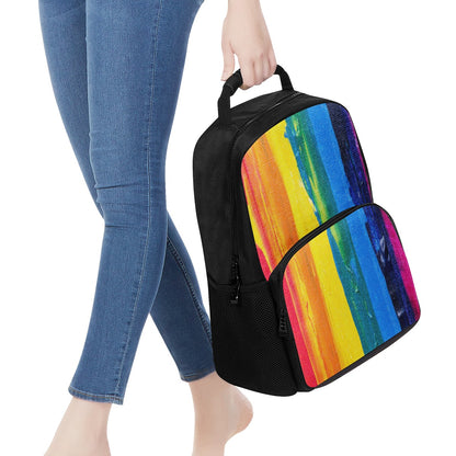 Rainbow Painting 17 Inch Felt Backpack