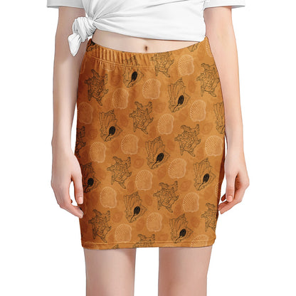 SeaShell Ocean in Orange Women’s Mini Skirt