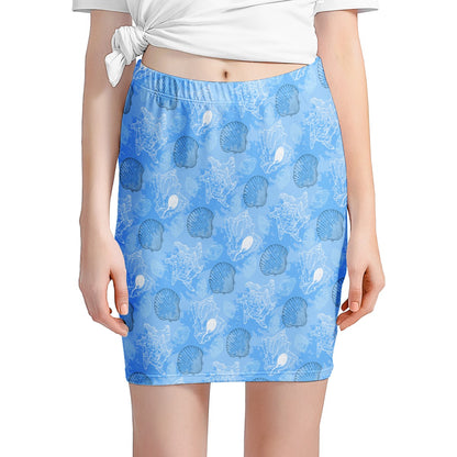 Blue Seashell Ocean Women’s Mini Skirt