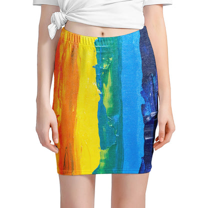 Rainbow Painting Women’s Mini Skirt