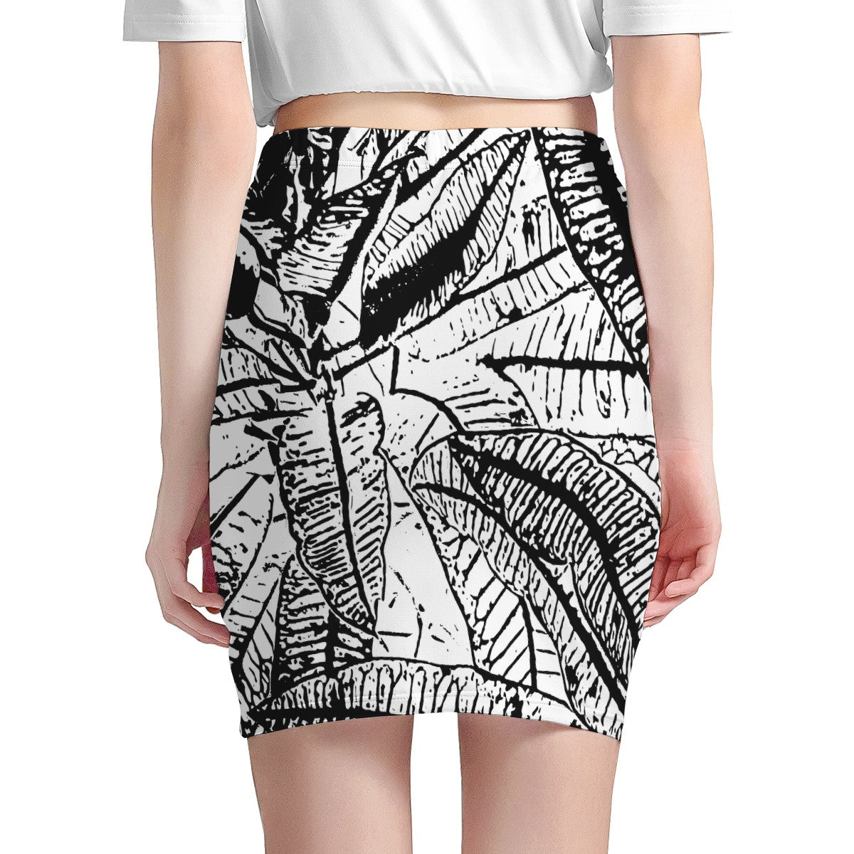 Black and White Croton Women’s Mini Skirt