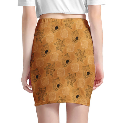 SeaShell Ocean in Orange Women’s Mini Skirt