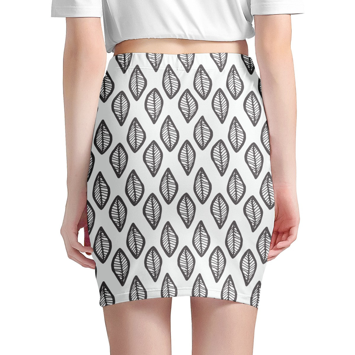 African | Ethnic | Mudcloth | #16 Black and White Women’s Mini Skirt