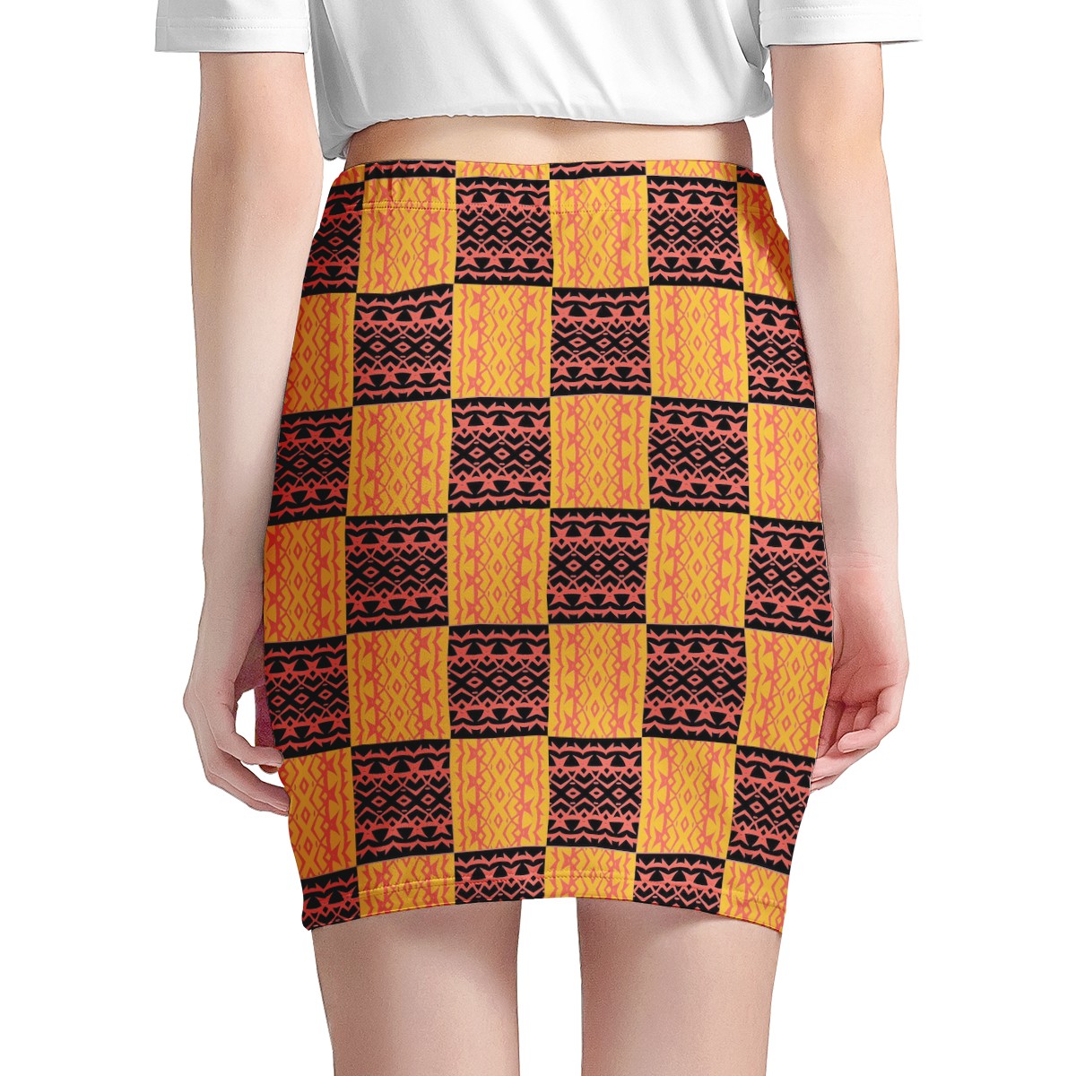 Black and Orange Tribal Design - Women’s Mini Skirt