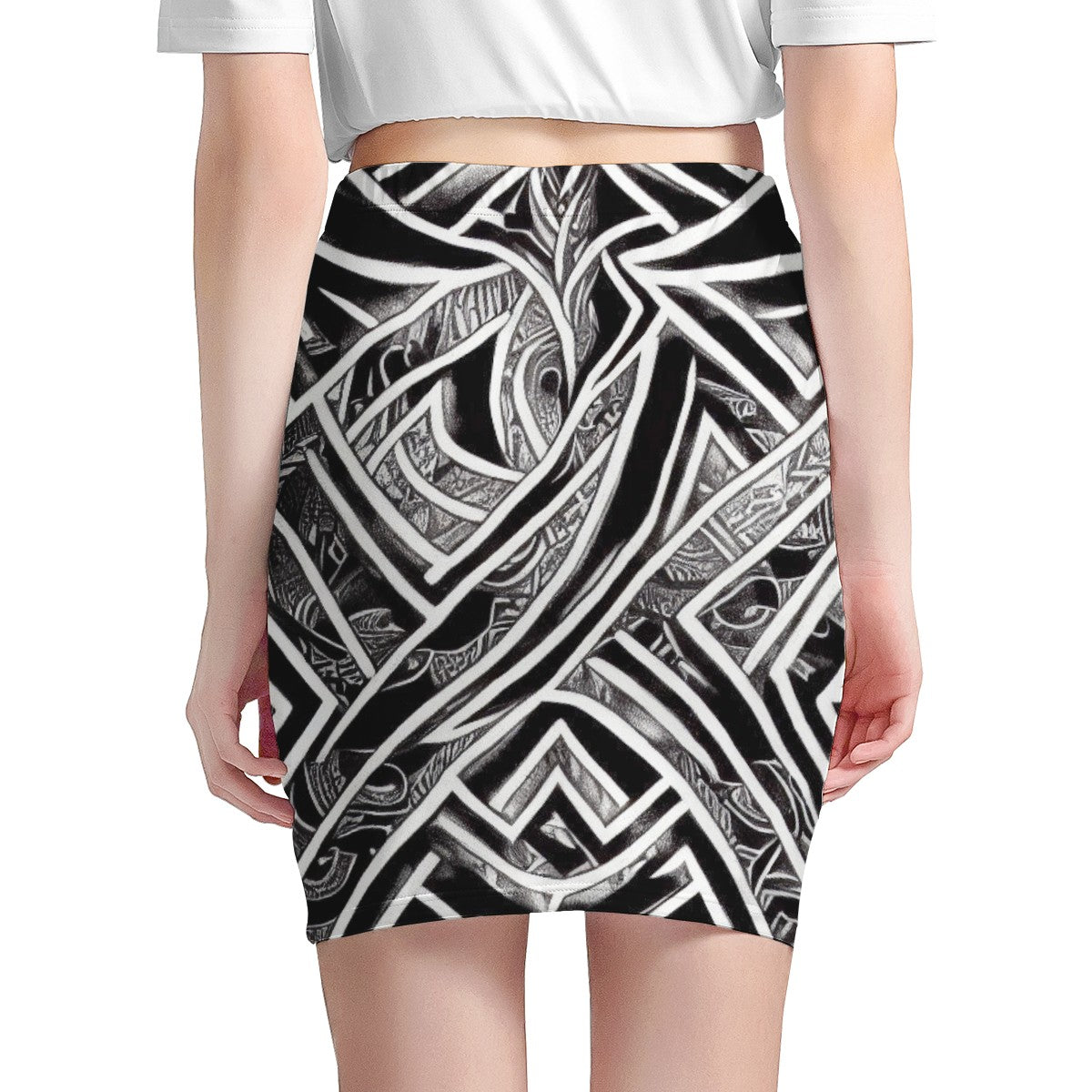 Black and White Polynesian Women’s Mini Skirt