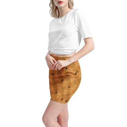 SeaShell Ocean in Orange Women’s Mini Skirt