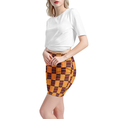 Black and Orange Tribal Design - Women’s Mini Skirt