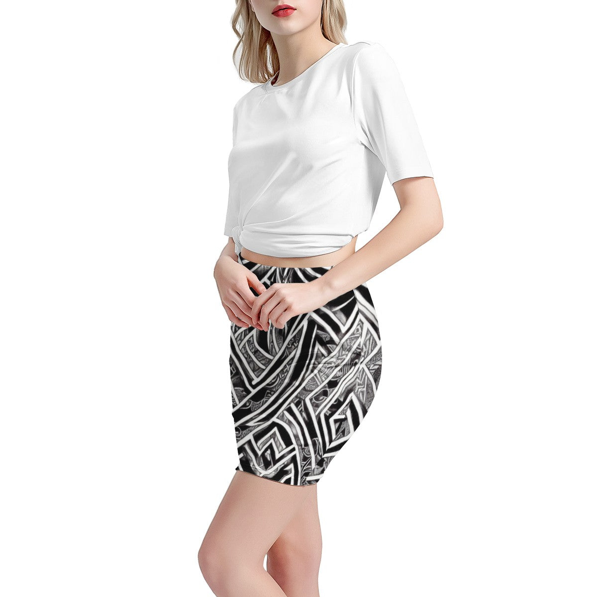 Black and White Polynesian Women’s Mini Skirt