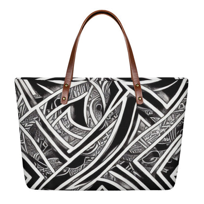 Black and White Polynesian Women's Tote Bag