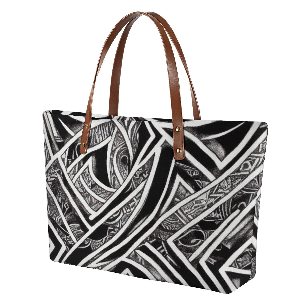 Black and White Polynesian Women's Tote Bag