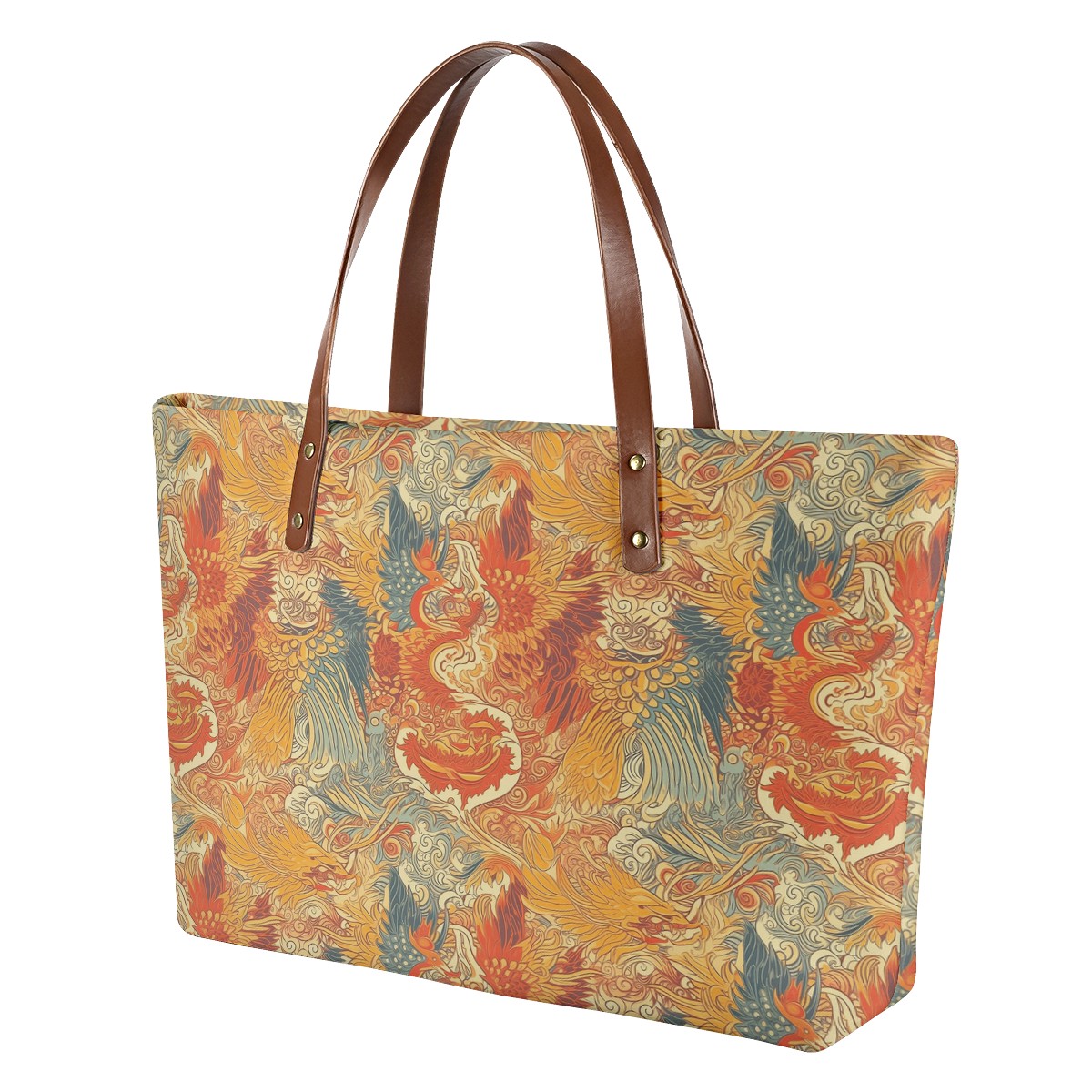 Experience the magic of ancient Chinese mythology with our exquisite Dragon and Phoenix Women's Tote Bag