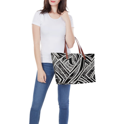 Black and White Polynesian Women's Tote Bag