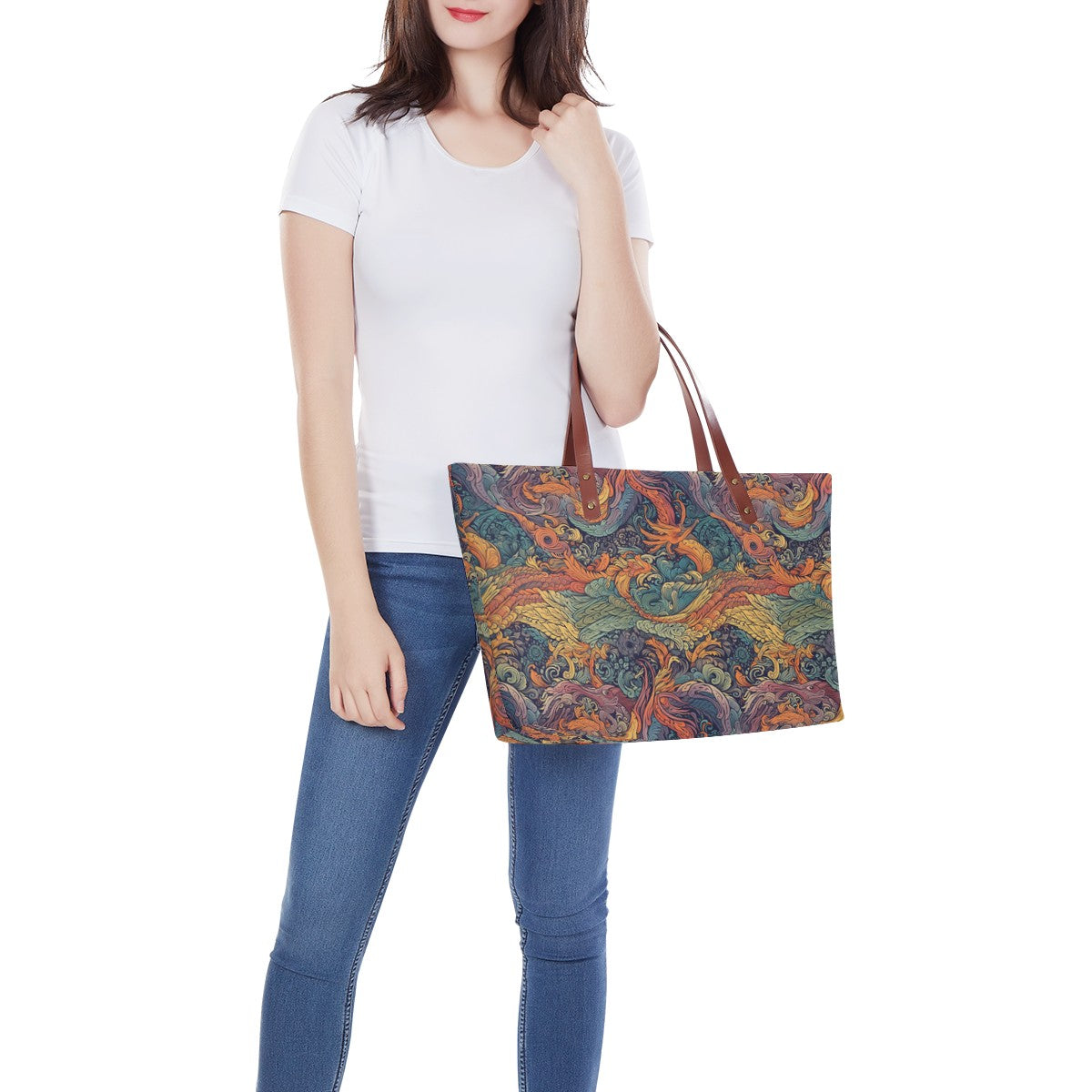 Majestic Dragon and Ethereal Phoenix Women's Tote Bag