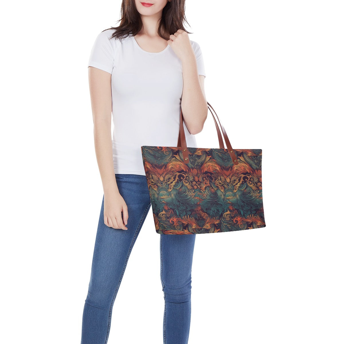 Majestic Dragon and Ethereal Phoenix Women's Tote Bag