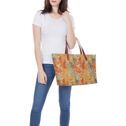 Experience the magic of ancient Chinese mythology with our exquisite Dragon and Phoenix Women's Tote Bag