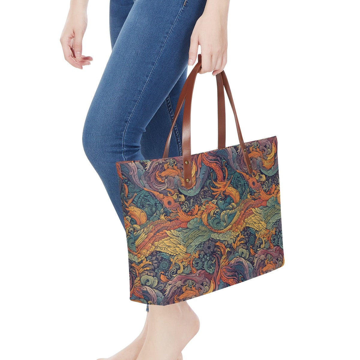 Majestic Dragon and Ethereal Phoenix Women's Tote Bag